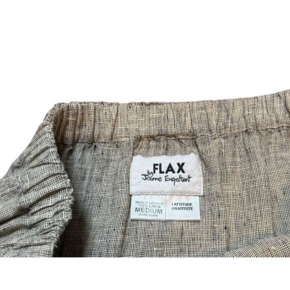 FLAX Jeanne Engelheart 100% Linen Set Size Medium 2 Piece Tunic Jacket & Skirt - Picture 9 of 10